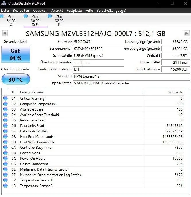SSD-накопитель SAMSUNG PM981 512GB M.2 NVMe PCIe SSD MZ-VLB5120 Lenovo SSS0L2510