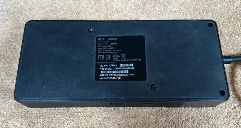 Док-станция Dell WD19TBS Thunderbolt USB 3.0 USB-C Docking Station w/180W — фото лота 2