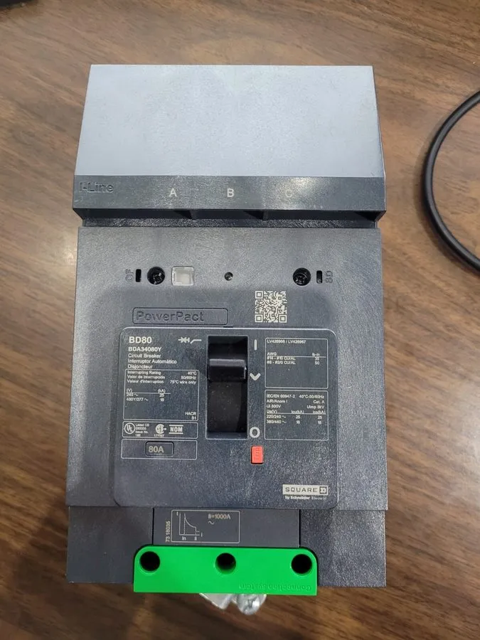 Автоматический выключатель Square D BDA34080Y 80A 480V Circuit Breaker I-line 3 