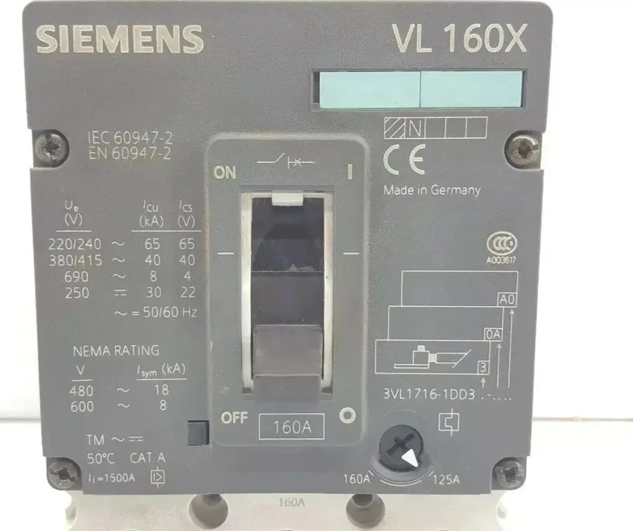 Автоматический выключатель SIEMENS VL 160X 3VL1716-1DD33-0AA0 CIRCUIT BREAKER 16