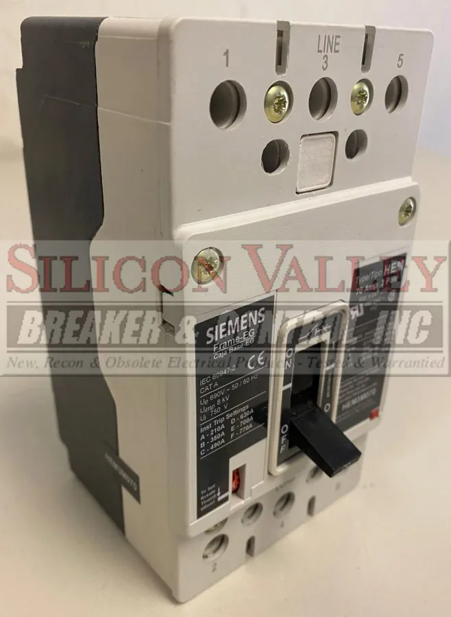 Автоматический выключатель Siemens HEM3M070 70A 3-Pole 480V Molded Case Circuit 
