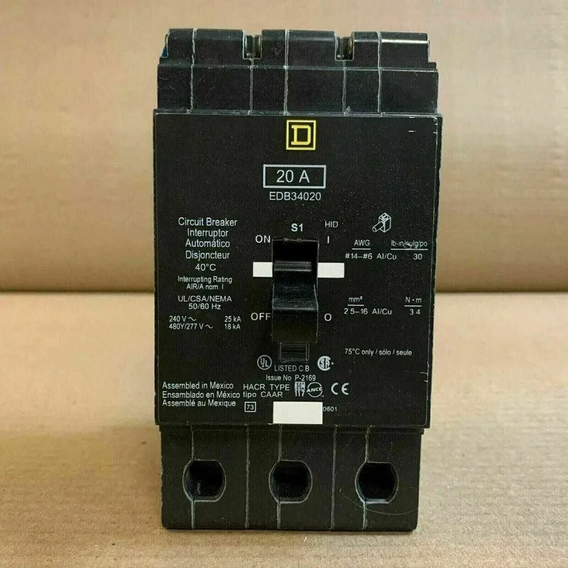 Автоматический выключатель SQUARE D EDB34020, 3P, 20A, 480V, BOLT-ON CIRCUIT BRE