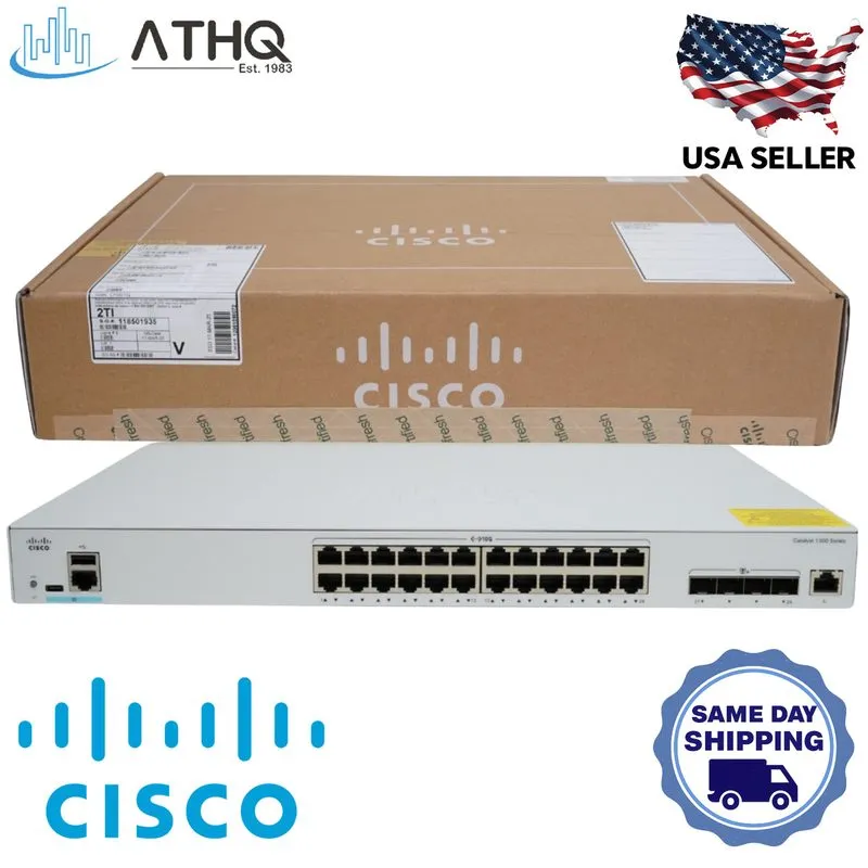 Коммутатор Cisco Catalyst 1300 24-port 10GE, 4x10G SFP+ Shared C1300-24XT — фото лота 1