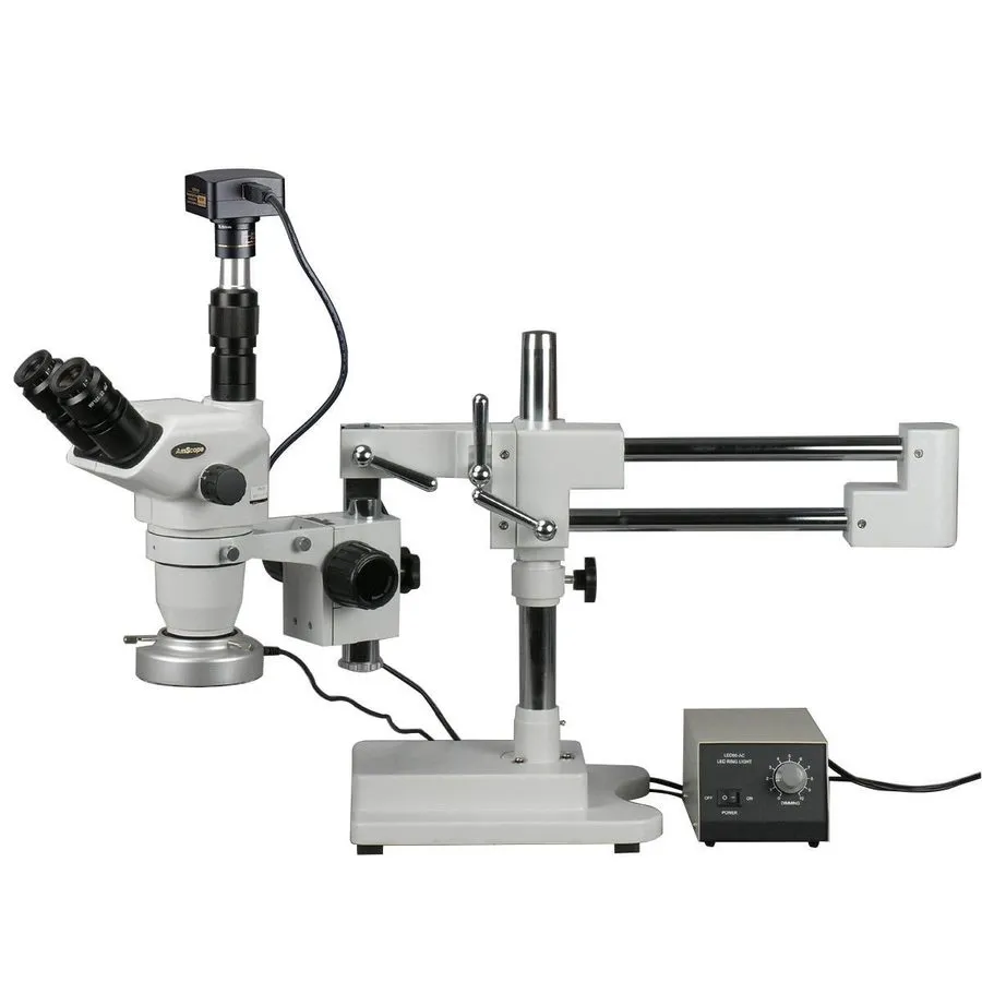 Микроскоп AmScope 7X-45X Trinocular Stereo Microscope with Aluminum 80-LED Ring