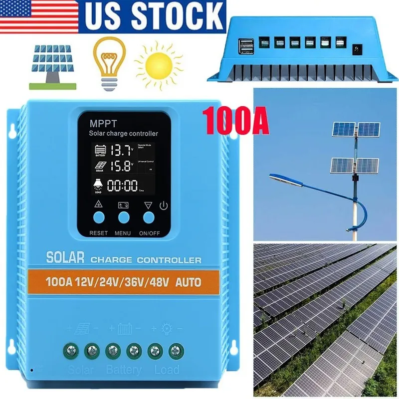 Аккумулятор 2X 4000W 100A MPPT Solar Charge Controller 12V/24V/36V/48V Battery P