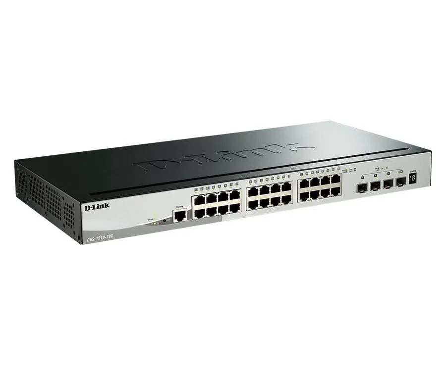 Коммутатор D-Link DGS-1510-28X SmartPro 24-Port Gigabit Switch with 4 10GbE SFP+