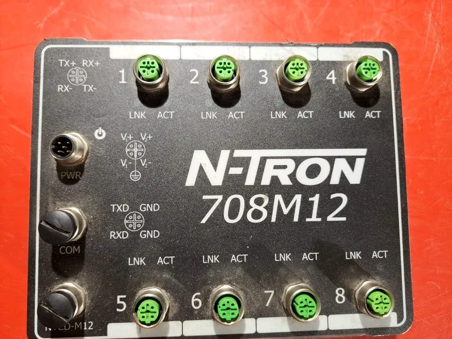 Коммутатор Red Lion N-TRON 708M12 8 Port 10/100BASETX Fully Managed Ethernet Swi — фото лота 2