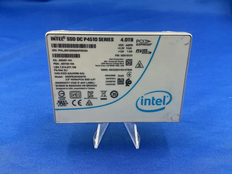 SSD-накопитель Intel P4510 4TB U.2 NVMe PCIe 3.0 2.5" Enterprise SSD SSDPE2KX040