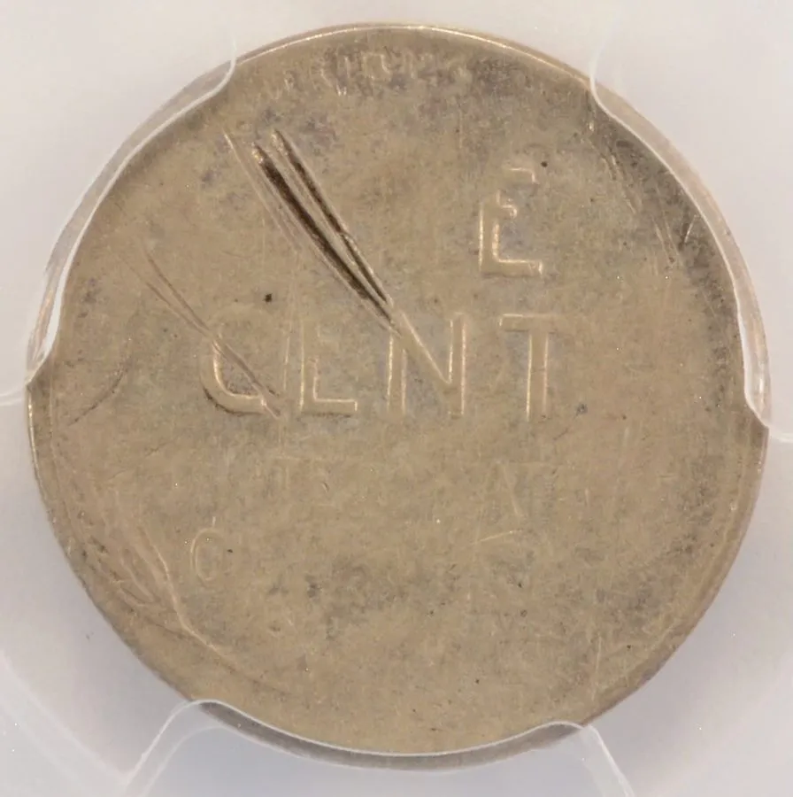 Лабораторный прибор 1950-S 1c Wheat Cent Struck on Silver Dime Planchet PCGS XF  — фото лота 1