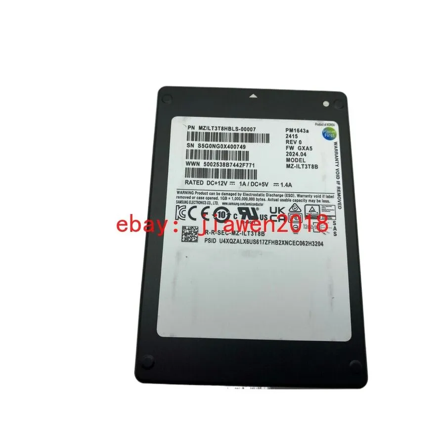 SSD-накопитель 3.84TB SSD Samsung PM1643a 2.5" SAS MZ1LT3T8HBLS-00007 MZ-ILT3T8B