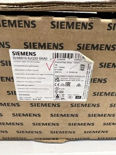 Автоматический выключатель 3VA6610-6JQ32-0AA0 Siemens 3 Pole Circuit Breaker 100 — фото лота 1