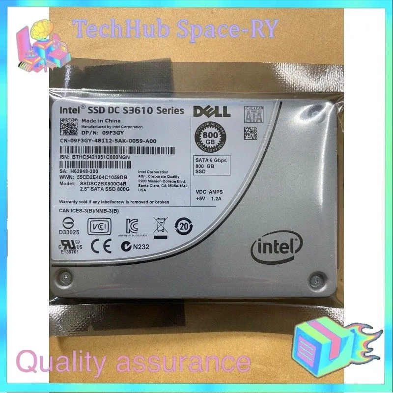 SSD-накопитель 09F3GY DELL /Intel DC S3610 Series SSDSC2BX800G4R 800GB 2.5 inch 