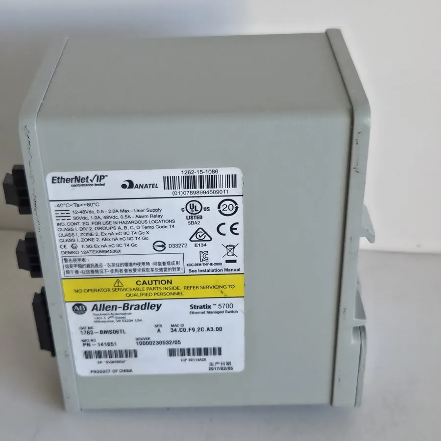 Коммутатор Allen Bradley 1783-BMS06TL Ser A Stratix 5700 Managed Switch 6 Port — фото лота 1