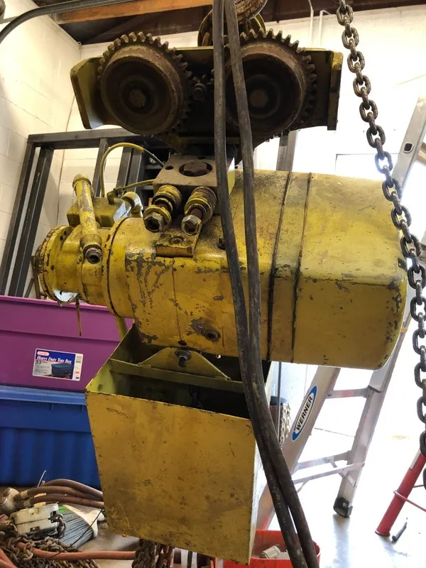 Таль Yale 4000lb Pneumatic Air Chain Hoist 12' Lift Manual Carriage With control
