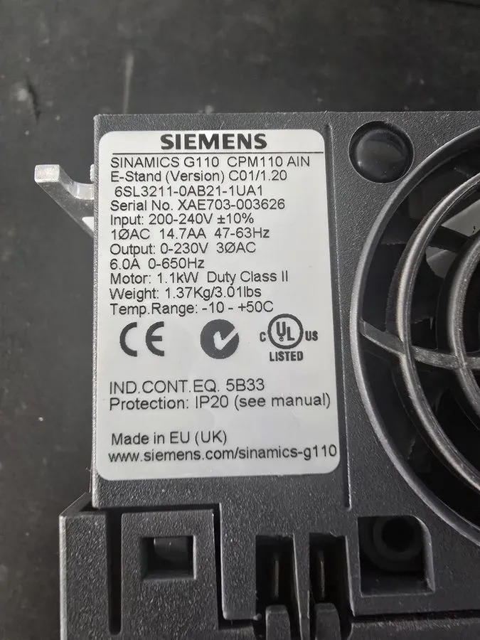 Частотный преобразователь Siemens CPM110AIN Frequency inverter SINAMICS G110 wit — фото лота 1