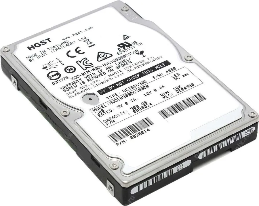 Жёсткий диск HGST Ultrastar C10K900 900GB 10K RPM SAS 6Gb/s 2.5" HDD HUC109090CS — фото лота 1