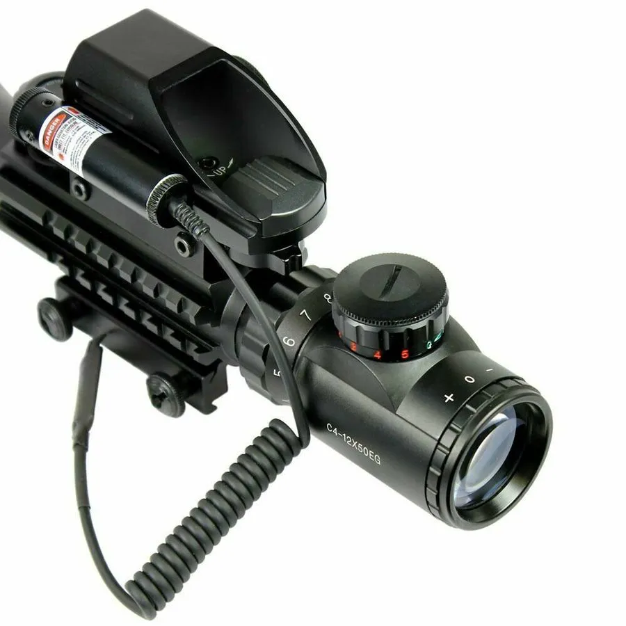 Оптико-электронная система 4-12X50 EG Optical Rifle Scope Red Green Dual illumin — фото лота 2