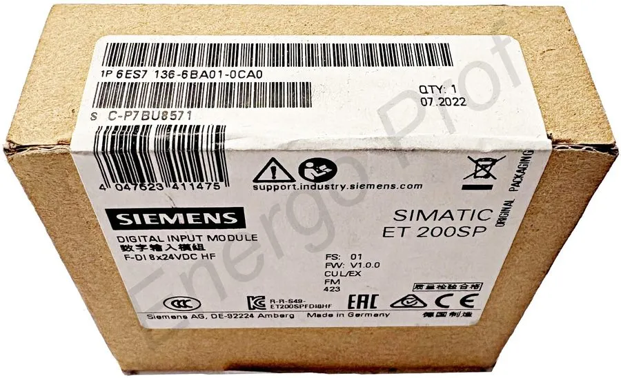 Модуль ввода-вывода Siemens 6ES7136-6BA01-0CA0 simatic ET 200SP US