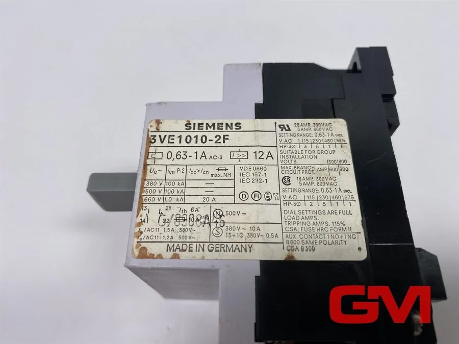 Автоматический выключатель Siemens 3VE1010-2F 3VE1 Motor Protection Circuit Brea