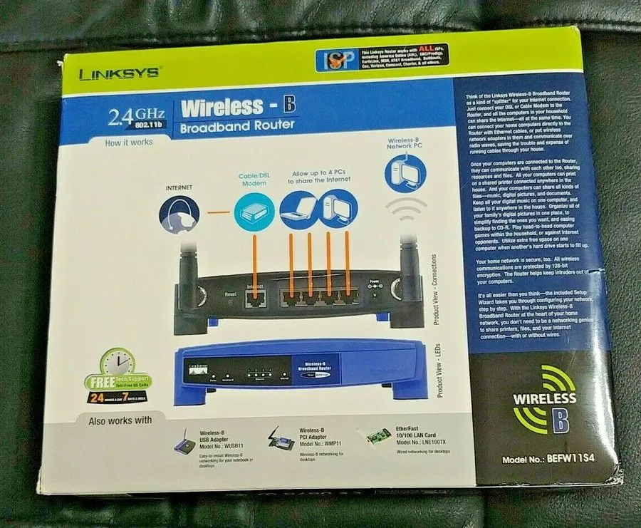 Маршрутизатор Linksys BEFW11S4 11 Mbps 4-Port 10/100 Wireless B Router