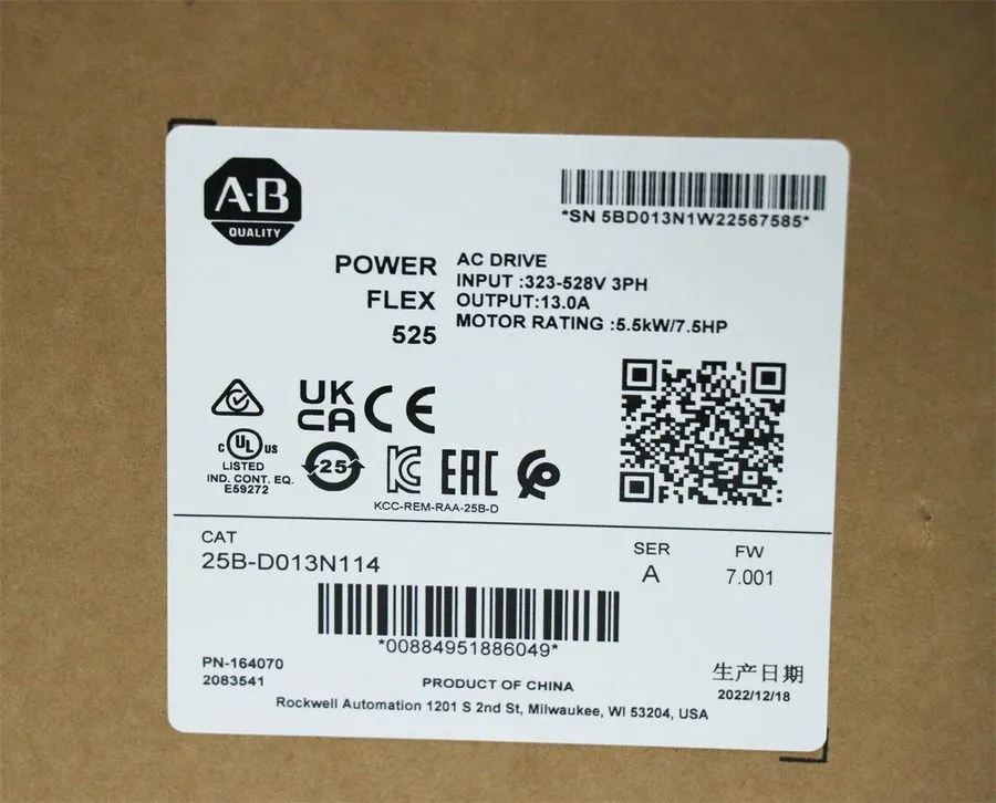 Частотный преобразователь Allen Bradley 25B-D013N114 PowerFlex 525 5.5kW 7.5Hp A