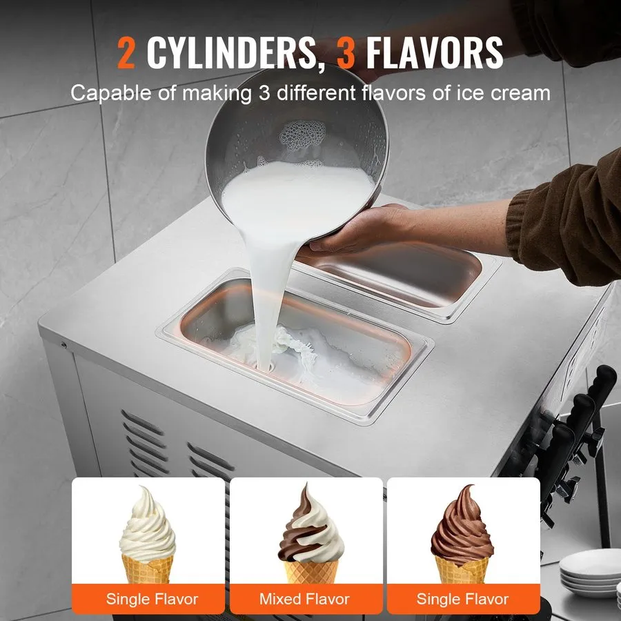 Оборудование для общепита Uimoso Commercial Soft Serve Ice Cream Machine, 2200W, — фото лота 2