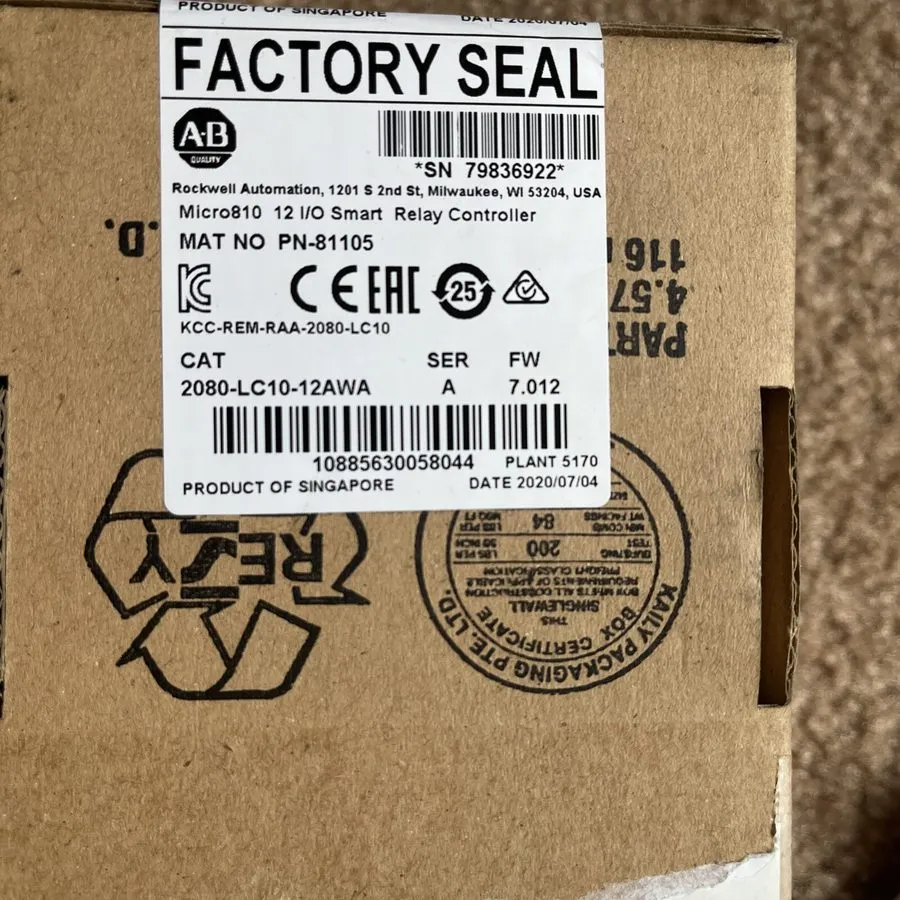 ПЛК Allen Bradley 2080-LC10-12AWA Ser A Micro810 controller + USB programming ad