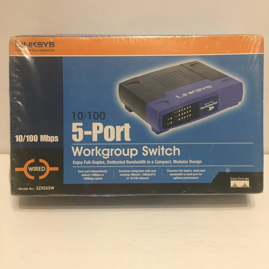 Коммутатор Cisco Linksys 10/100 5-Port Workgroup Switch Model: EZXS55W