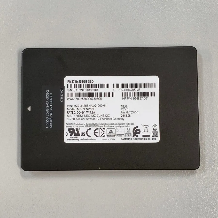 SSD-накопитель Mixed Samsung PM871b 256GB Solid State Drive SATA 2.5" MZ-7LN256C