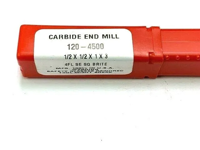 Режущий инструмент HTC Solid Carbide End Mill 1/2" USA Made 4 Flute 120-4500 — фото лота 1