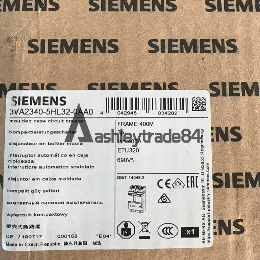 Автоматический выключатель SIEMENS moulded case circuit breaker 3VA2340-5HL32-0A