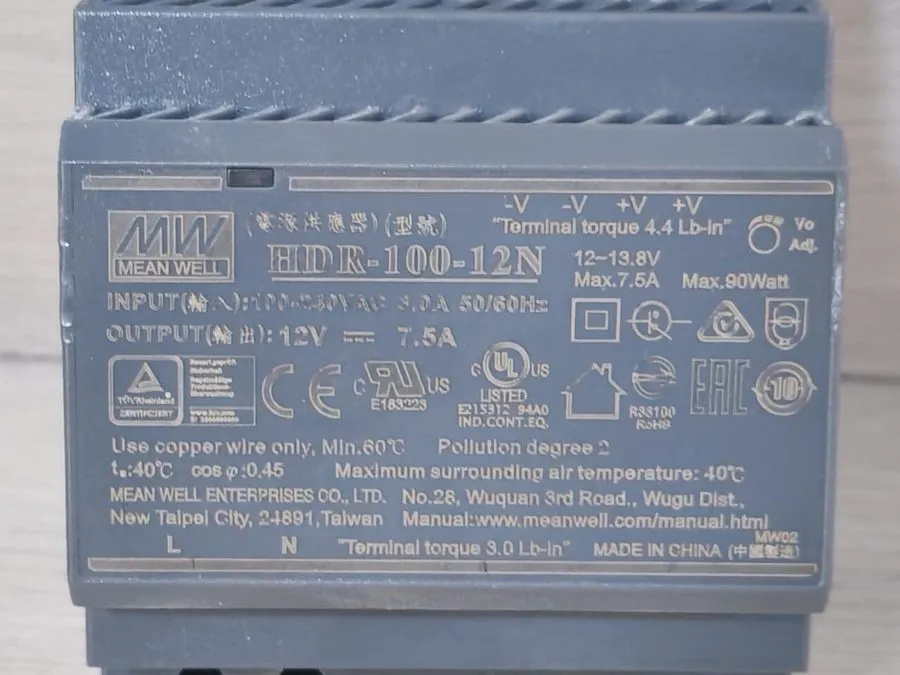 Блок питания Mean Well HDR-100-12N Switching Power Supply 100W 12V 7.5A DIN Rail