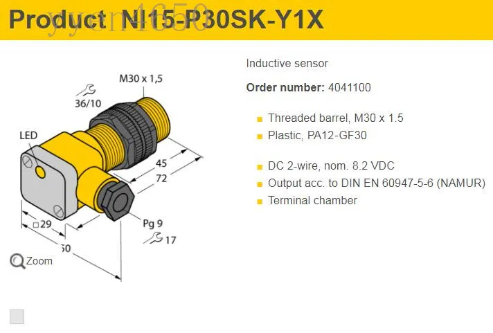 Датчик приближения NI15-P30SK-Y1X