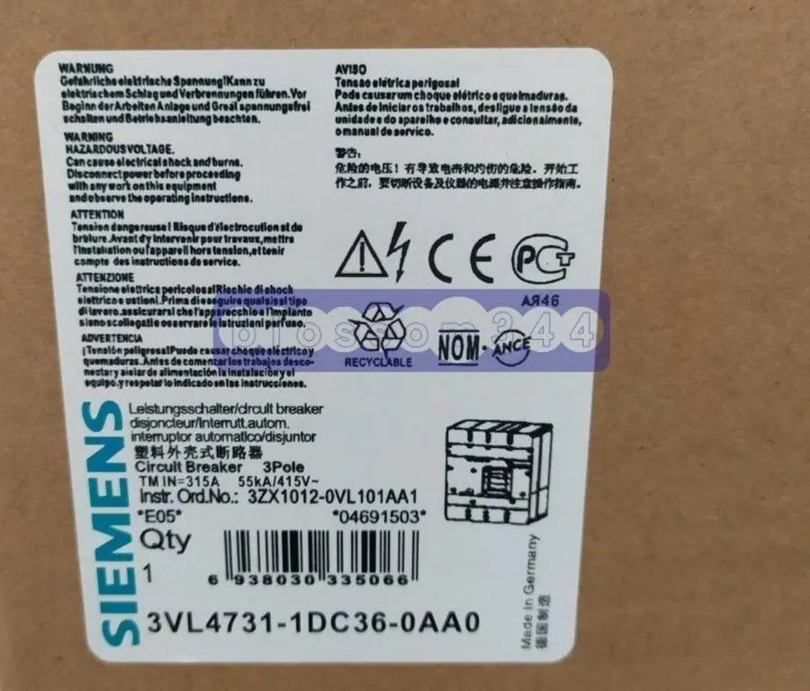 Автоматический выключатель Siemens 3VL4731-1DC36-0AA0 (3VL4740-1AA36-0AA0+3VL943