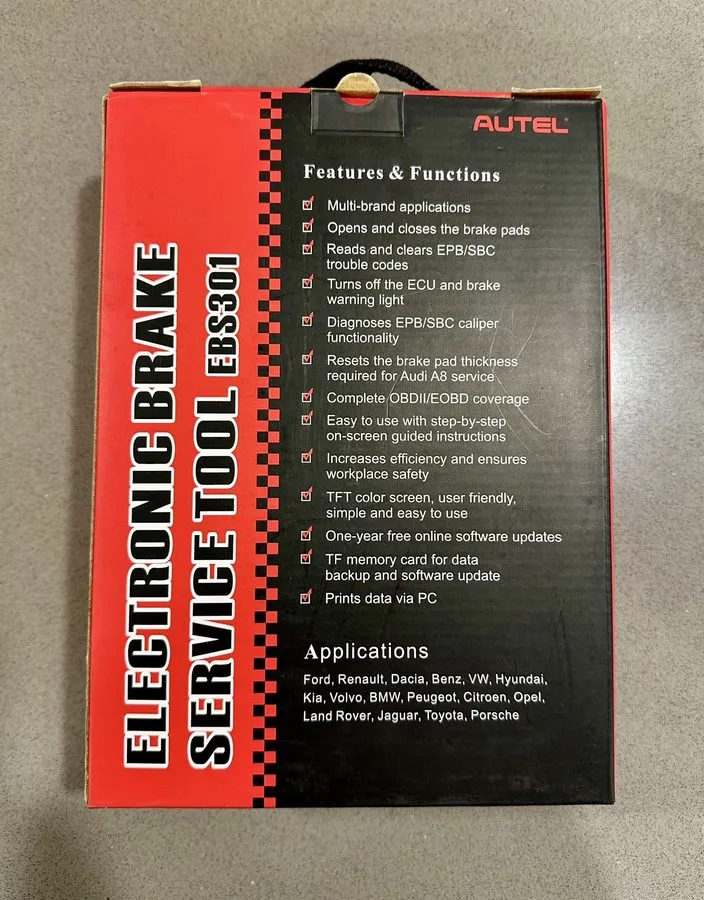 Диагностический сканер Autel EBS301 Electronic Brake Service Tool & OBD Scanner