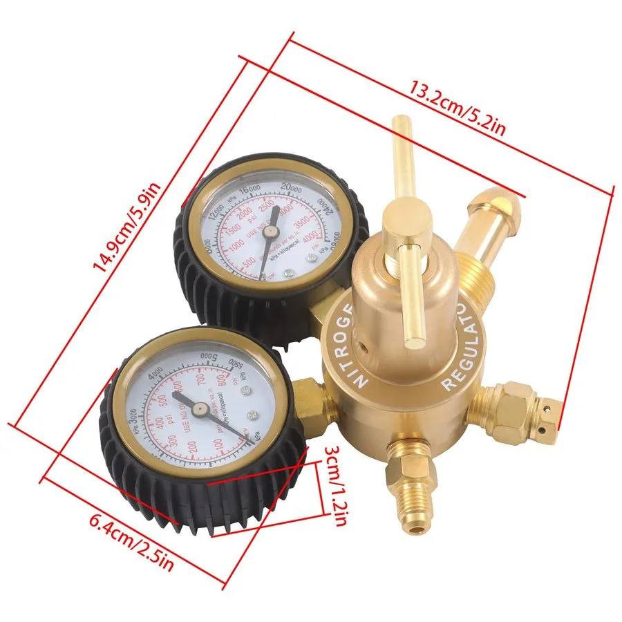 Трубопроводная арматура CGA580 Nitrogen Pressure Regulator 0-800 PSI 1/4" Brass 