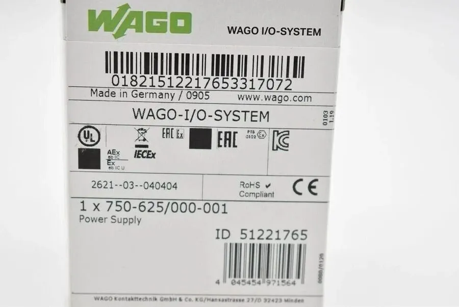 Блок питания WAGO 750-625 POWER SUPPLY MODULE #T9537 YS