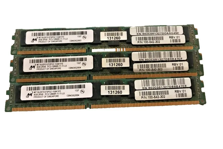 Модуль памяти MICRON MT18JDF51272PDZ-1G6K1FE 4GB 2Rx8 PC3-12800R-11-11-L0 — фото лота 1