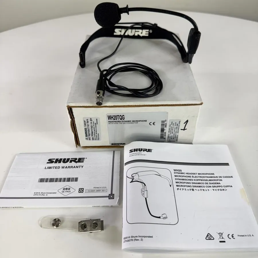 Микрофон Shure WH20TQG Dynamic Headset Microphone with 4 Pin connector FREE S&H