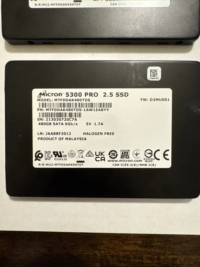 SSD-накопитель 5300 PRO Micron 480GB SSD SATA 6Gb/s Solid State Drive MTFDDAK480