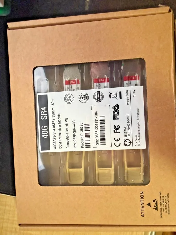 Трансивер Fiberstore QSFP-SR4-40G 40GBASE-SR4 QSFP+ 850nm MPO DOM Transceivers M