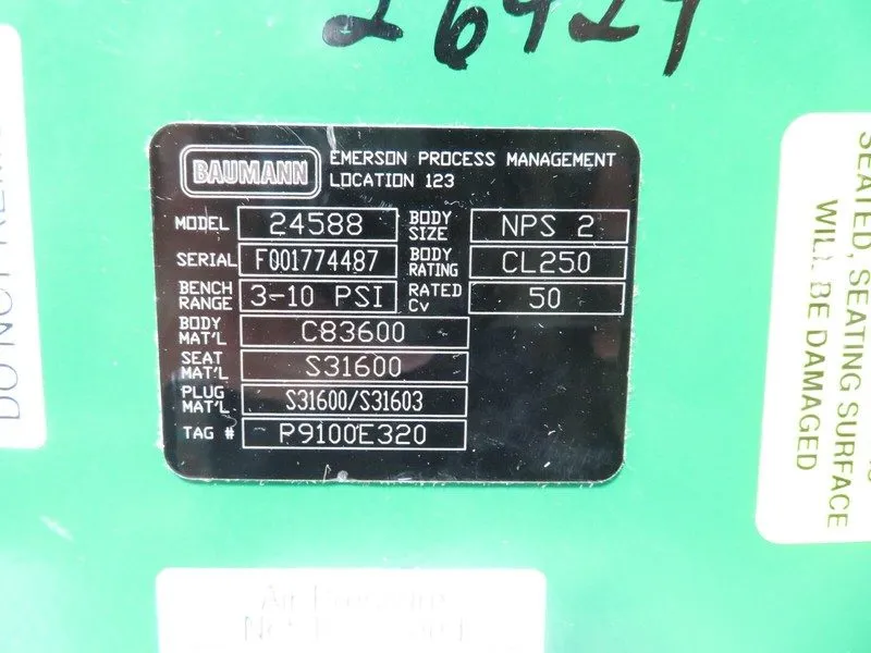 Клапан 2" Fisher Baumann 32-24588 CL250 Bronze Threaded Control Valve CV 50