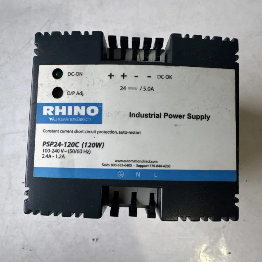 Блок питания RHINO PSP24-120C 24VDC 5A 120W DIN Rail Power Supply 120/240VAC — фото лота 1