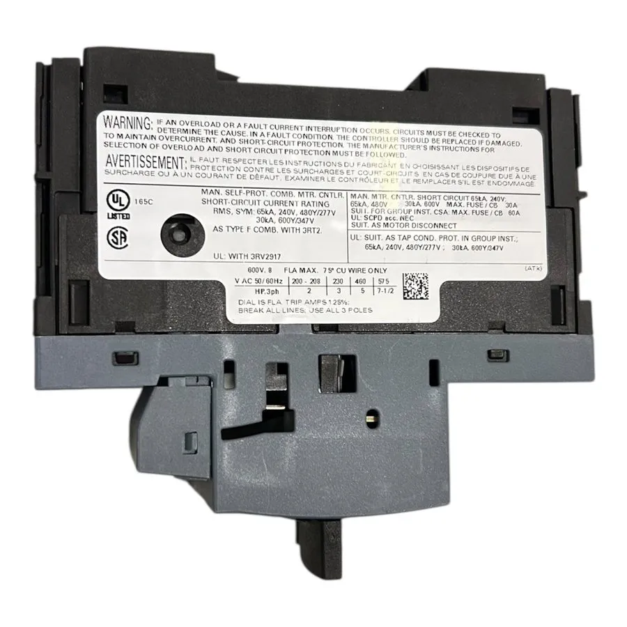 Автоматический выключатель Motor Protection Circuit Breaker 3RV2011-1HA20 5.5-8A — фото лота 2