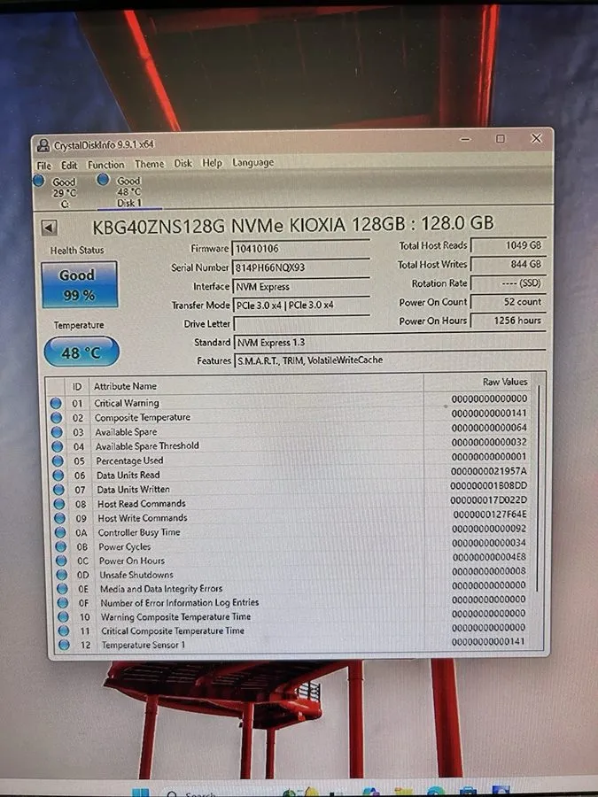 SSD-накопитель KIOXIA Toshiba BG4 128GB M.2 2230 PCIe Gen3 x4 NVMe SSD KBG40ZNS1