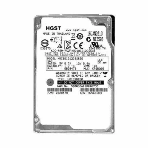 Жёсткий диск HGST Ultrastar 1.2TB 10K RPM 6G SAS 2.5 in SFF 64MB HDD Hard Drive 