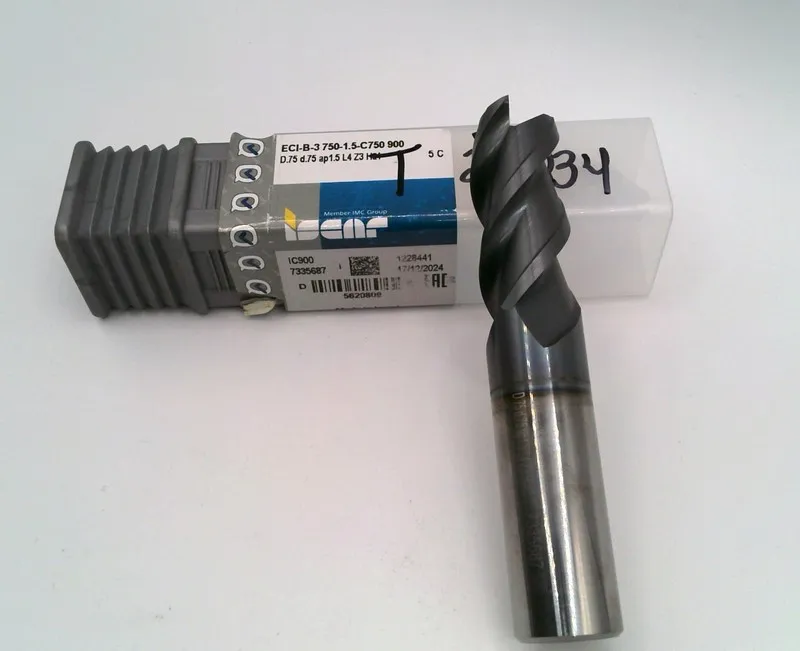 Режущий инструмент Iscar 5/8" x 5/8 x 1-1/4 x 3-1/2 SQ Solid Carbide End Mill EC — фото лота 2