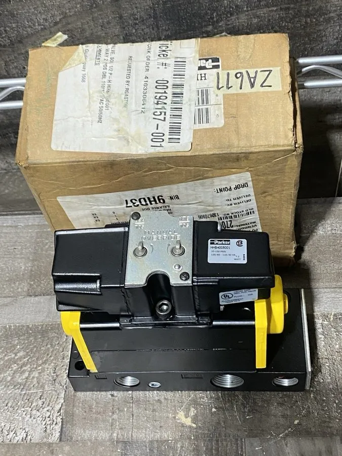Электромагнитный клапан Parker HHB4005001 Pneumatic Solenoid Valve 35-150PSI 120 — фото лота 1