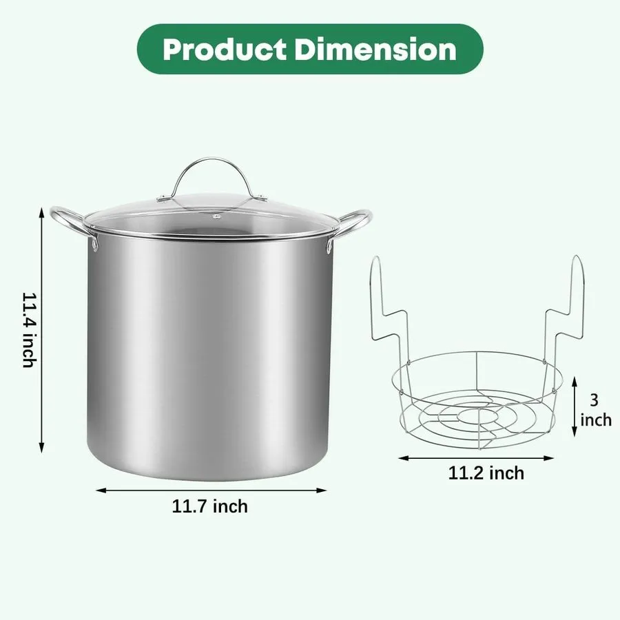 Водяная баня 21.5Qt Water Bath Canner with Glass Lid and Jar Rack 21.5 Quarts, S — фото лота 2
