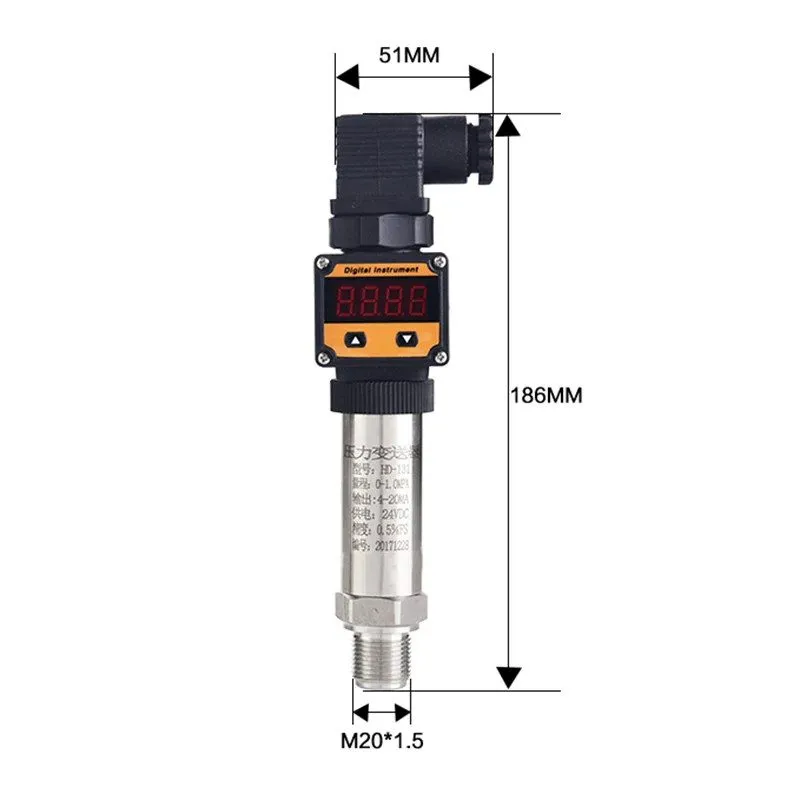 Датчик давления LED Digital Pressure Transmitter 0-16MPa 30bar 4-20mA RS485 Fuel